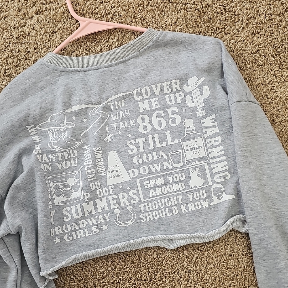 Morgan Wallen Gray Crop Top